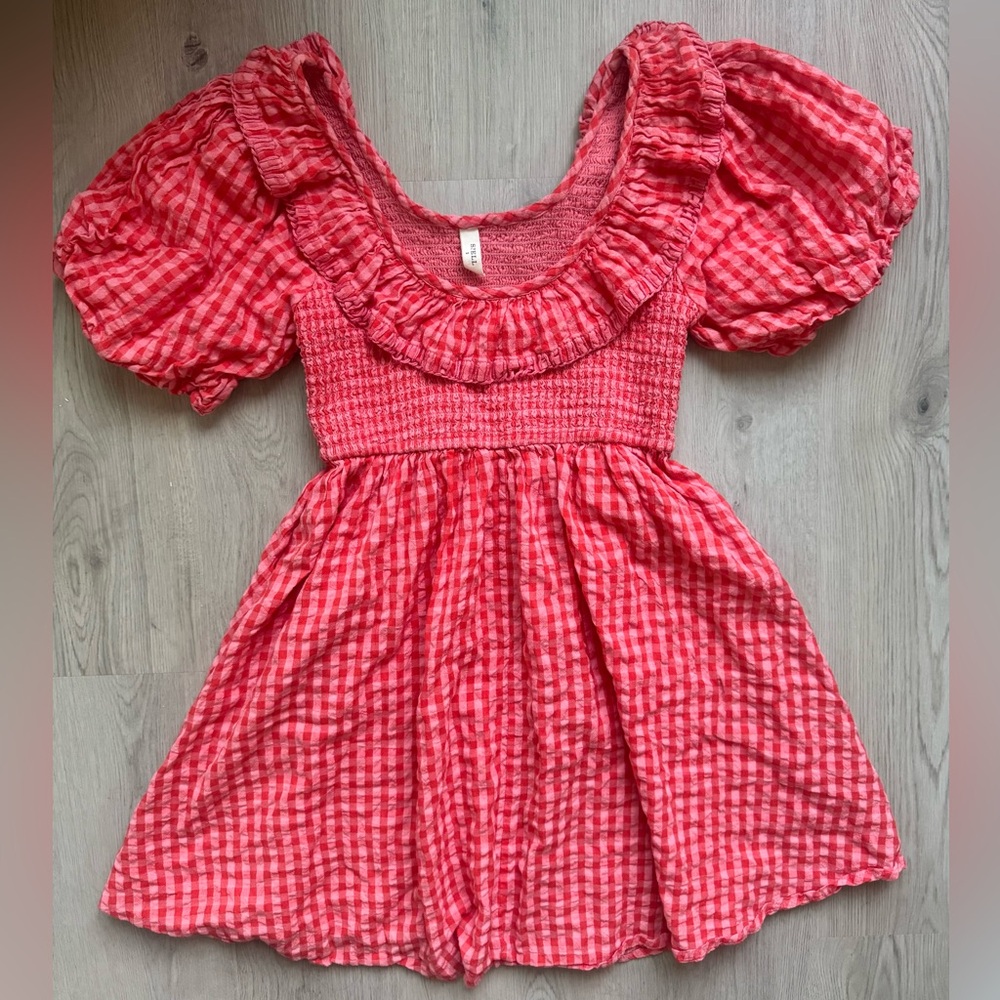 Spell & The Gypsy Strawberry Fields Mini Dress Red Gingham Check Size XS X-Small